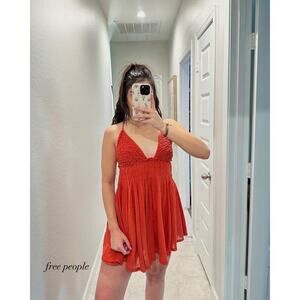 free people forever favorite smocked mini dress - size xs